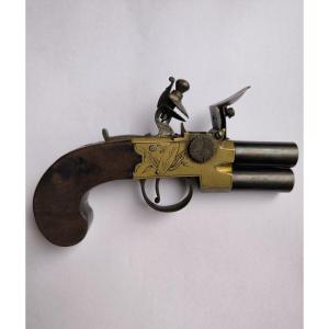 2 Barrel Pistol Early 19th Century 
