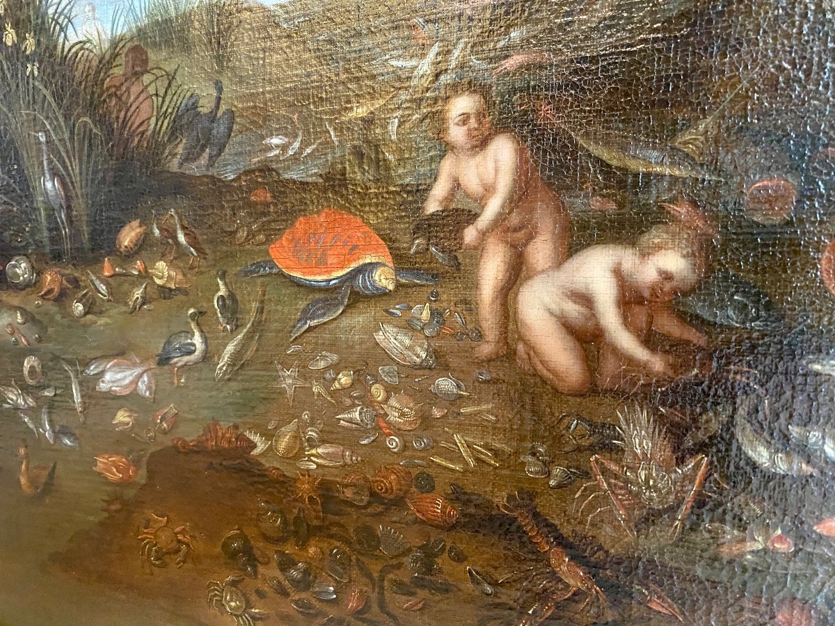 L’Allégorie de l’eau, Brueghel Jan II (1601-1678) Et Van Kessel Jan I (1626-1679) Attribué à-photo-3