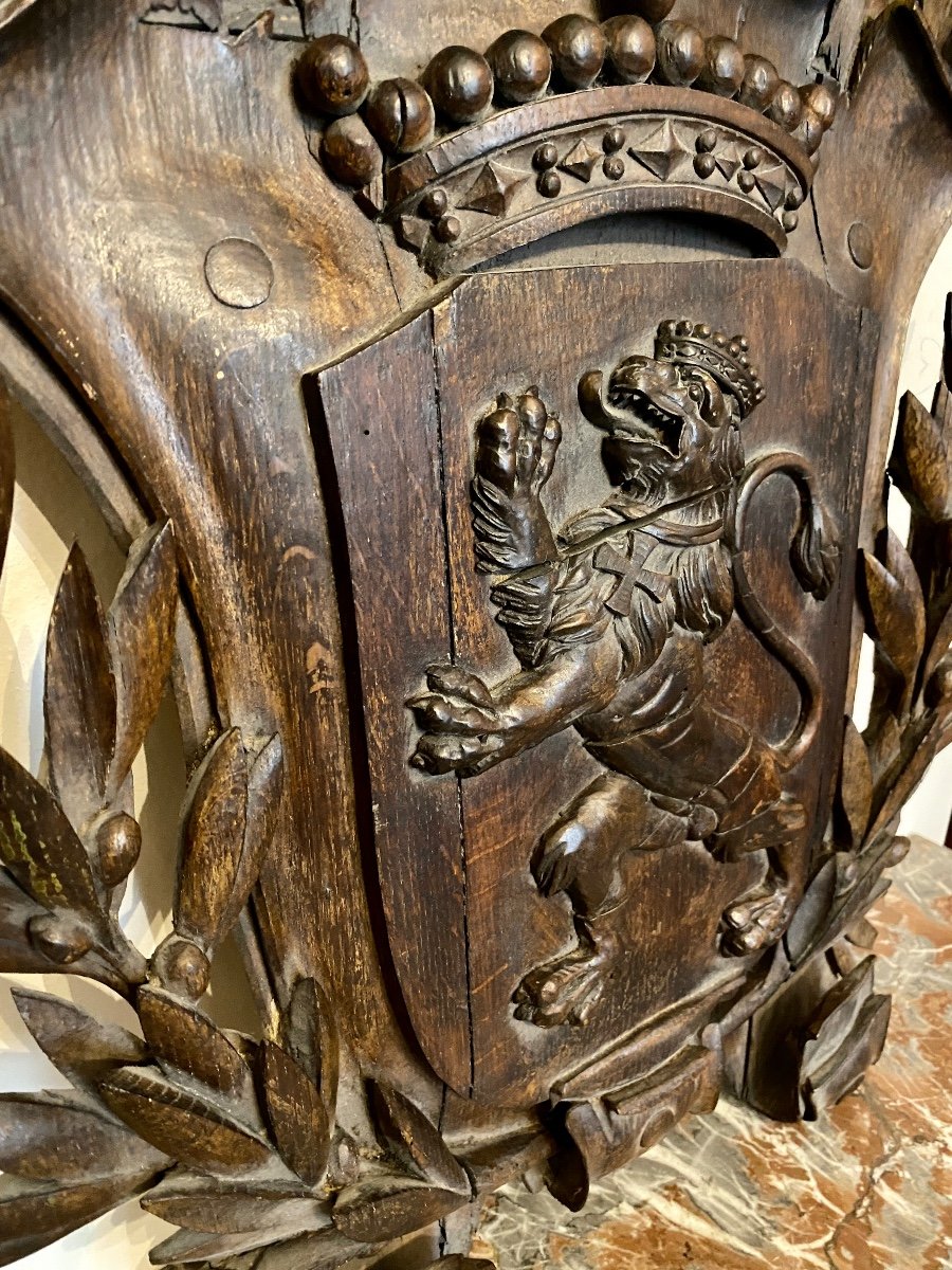 Coat Of Arms In Carved Wood-photo-4