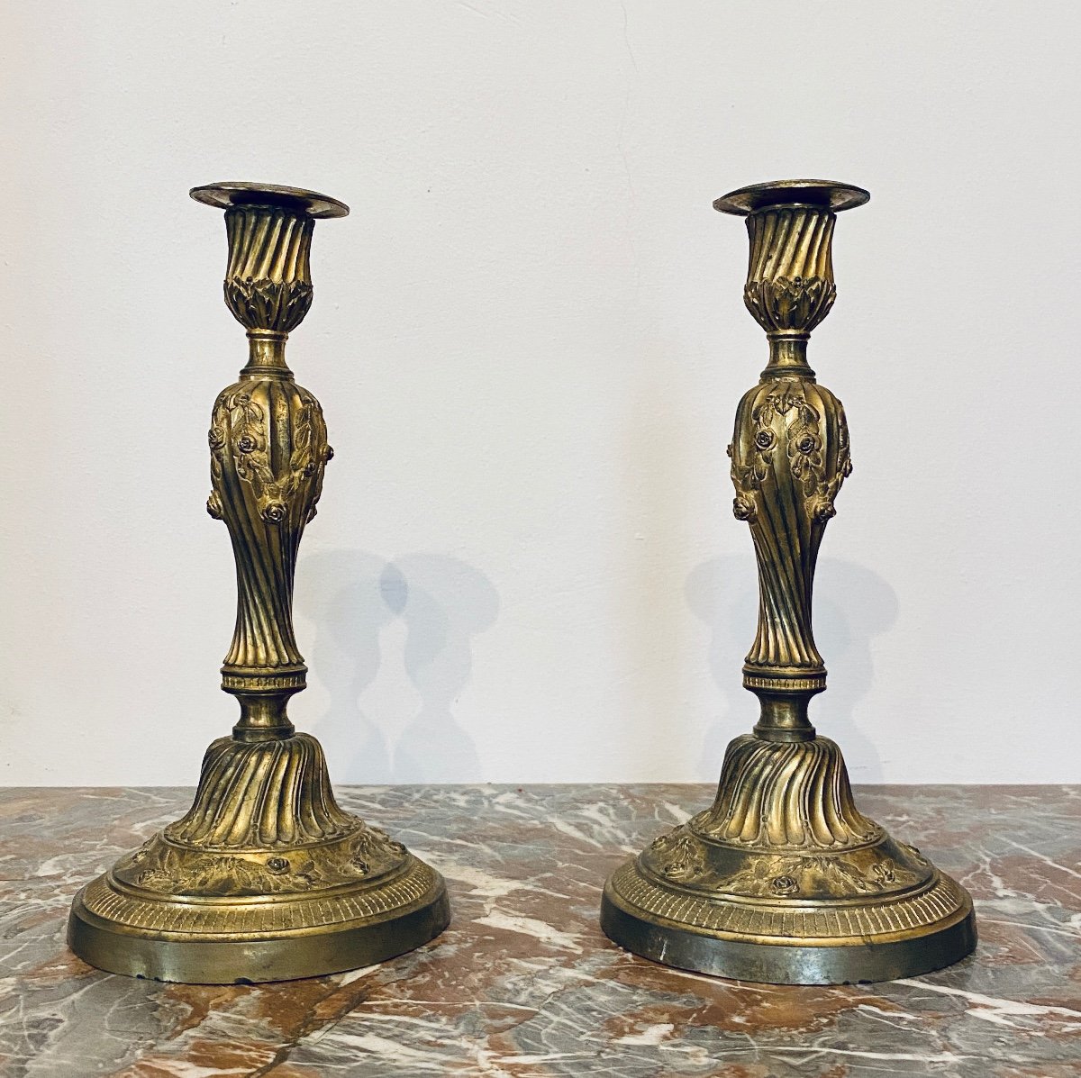 Pair Of Bronze Candlesticks