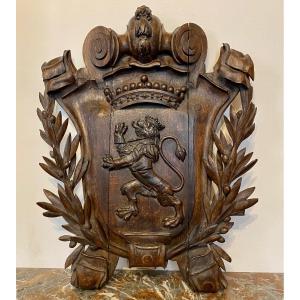 Coat Of Arms In Carved Wood