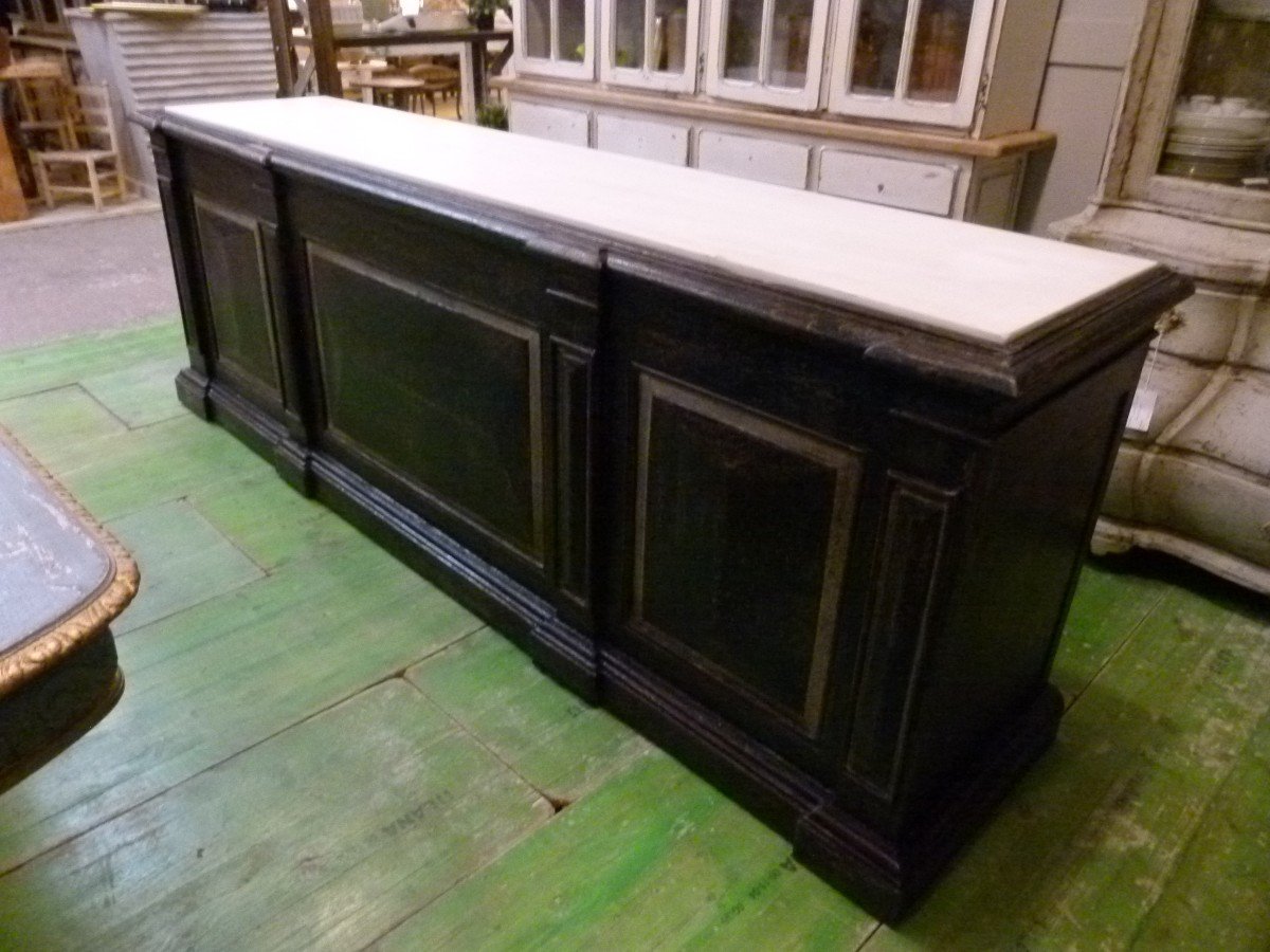 20th Century Wood And Marble Store Counter-photo-2