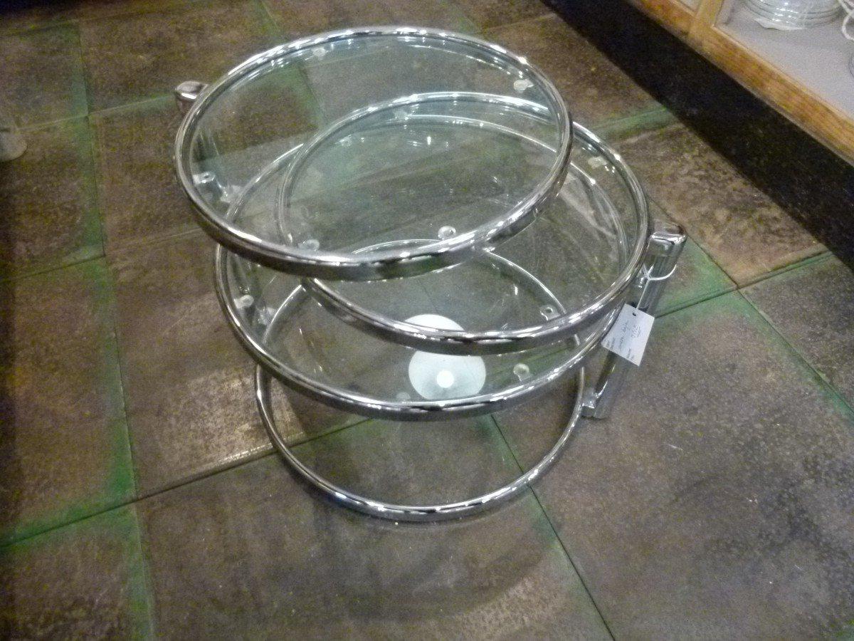 20th Century Aluminum Coffee Table-photo-3