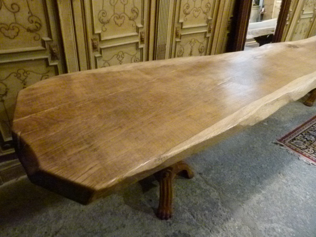 Solid Walnut Table With Cast Iron Legs-photo-3