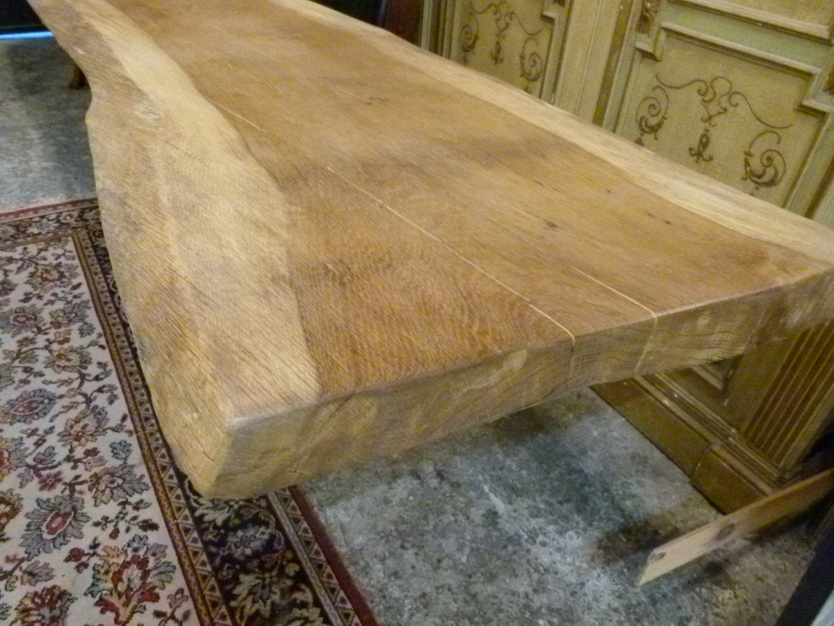 Solid Walnut Table With Cast Iron Legs-photo-3