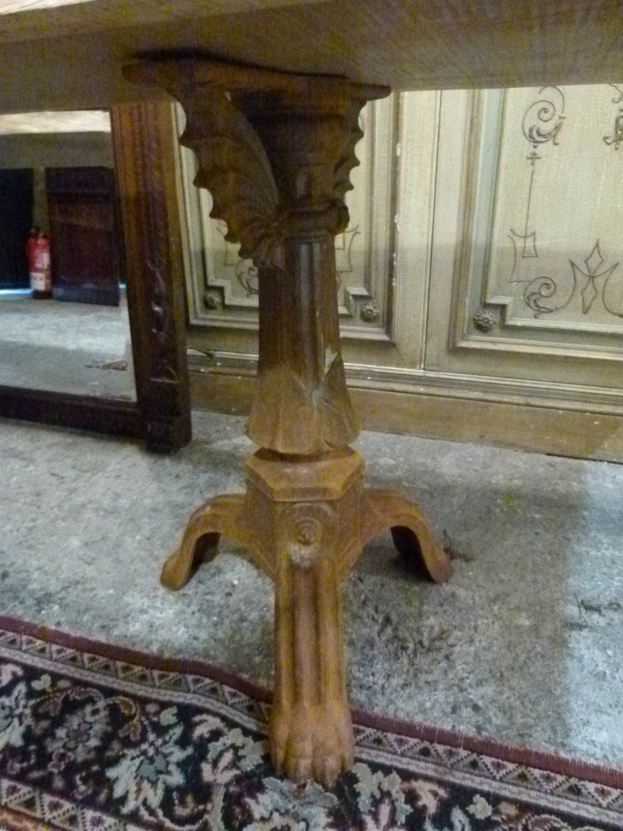 Solid Walnut Table With Cast Iron Legs-photo-4