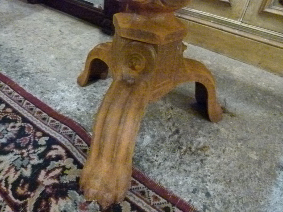 Solid Walnut Table With Cast Iron Legs-photo-6