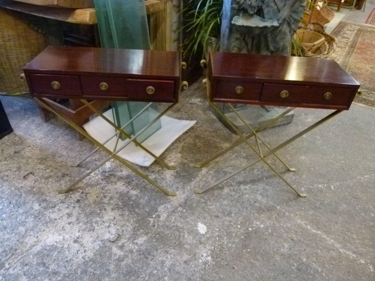 Pair Of Night Tables 20th Century-photo-2