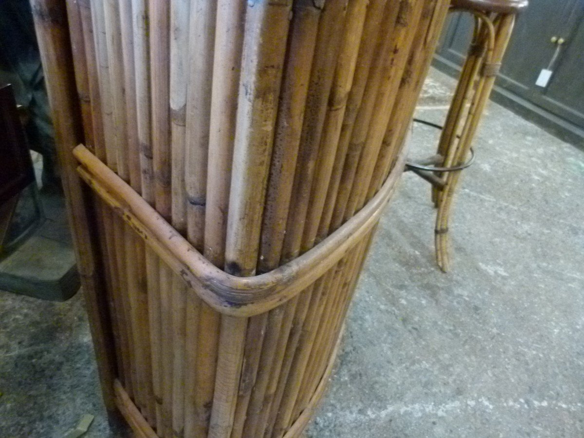 Bambu Bar Counter With Stool 20th Century-photo-1