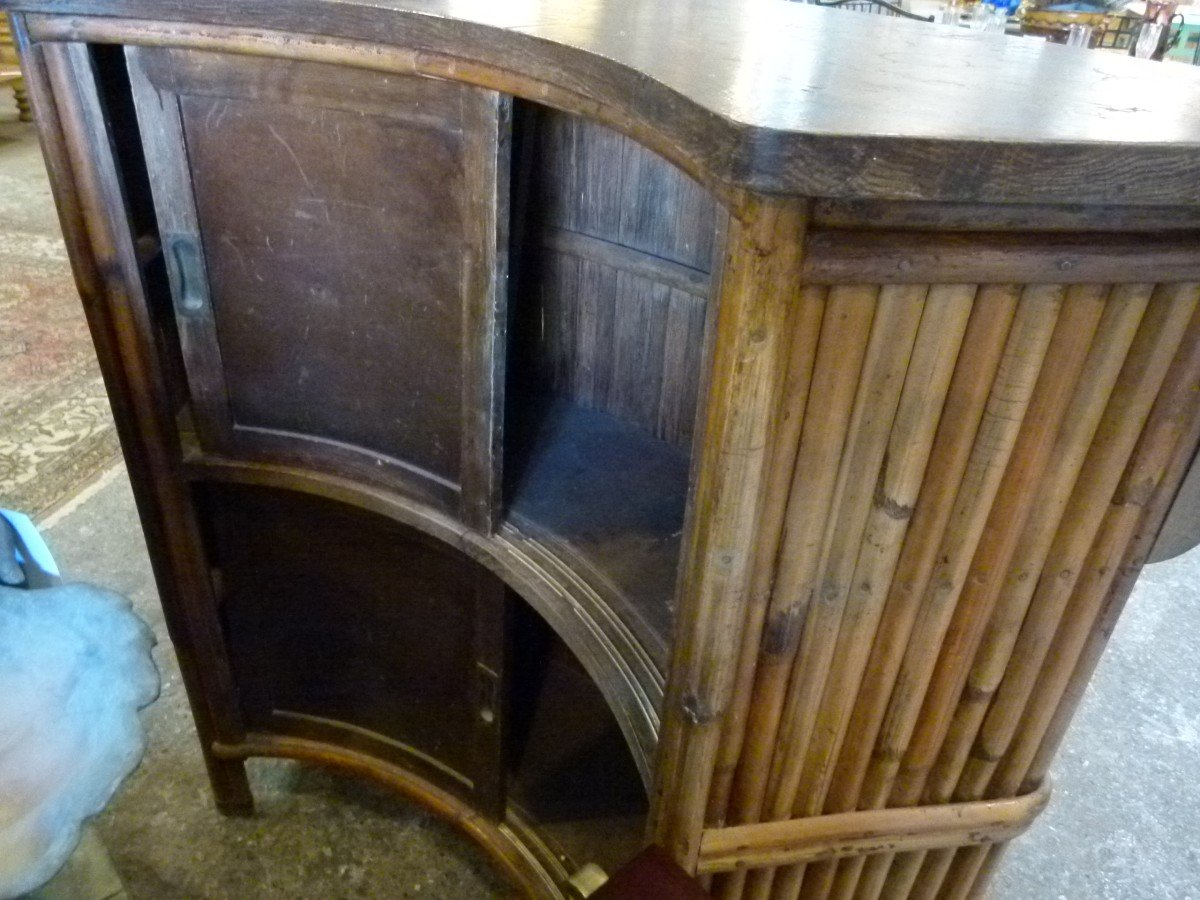 Bambu Bar Counter With Stool 20th Century-photo-2