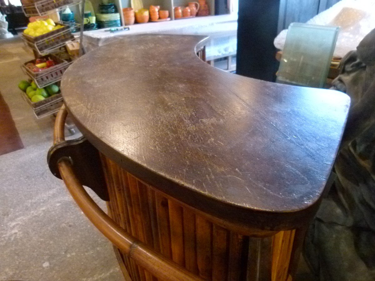 Bambu Bar Counter With Stool 20th Century-photo-4