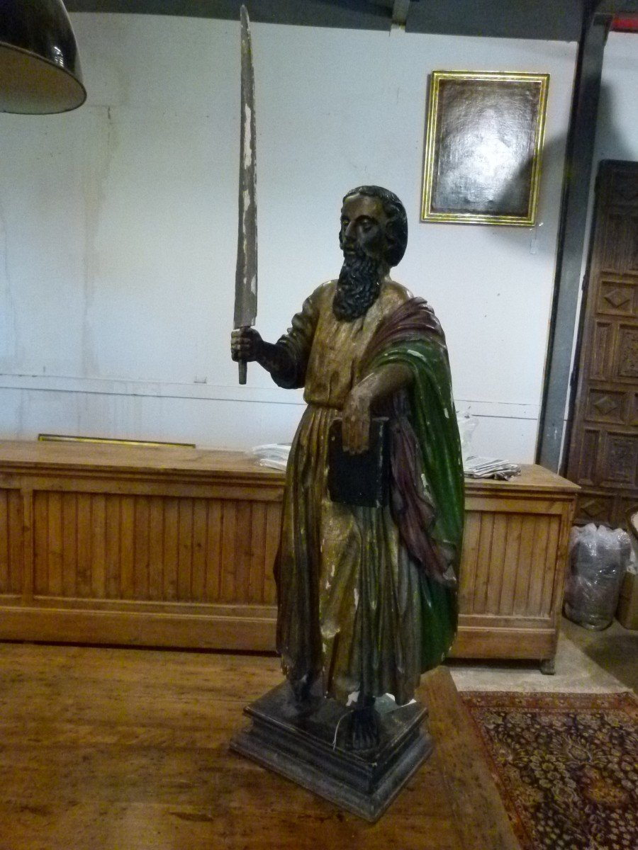 Statue Of Saint Anthony In Polychrome Wood 18th Century