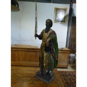 Statue Of Saint Anthony In Polychrome Wood 18th Century