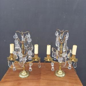 Pair Of Small Chandeliers With Tassels