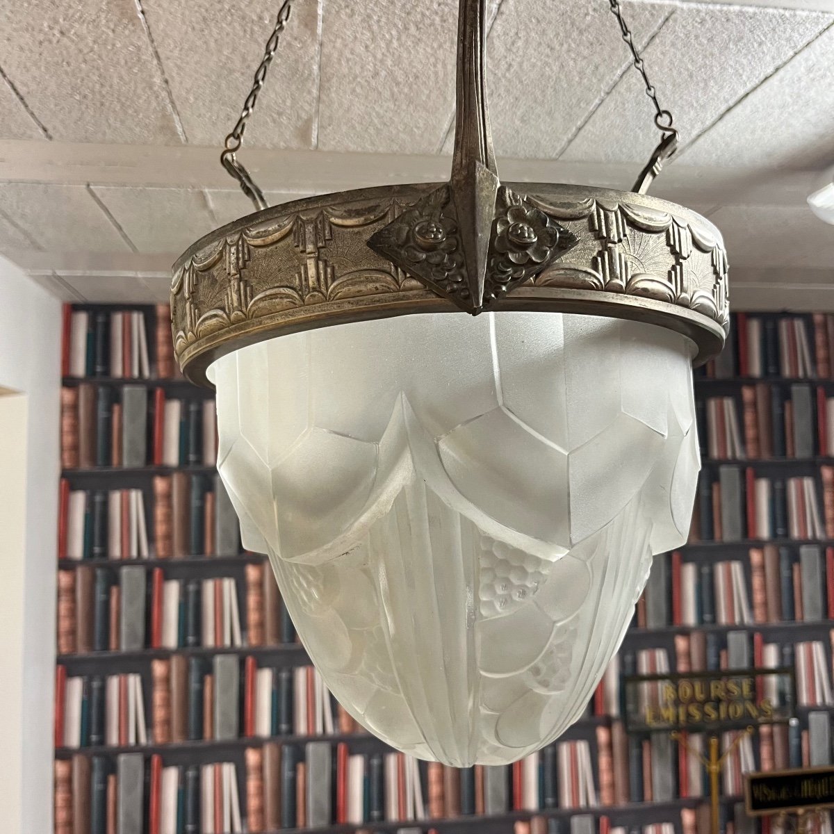 Art Deco Light Fixture Signed Degué