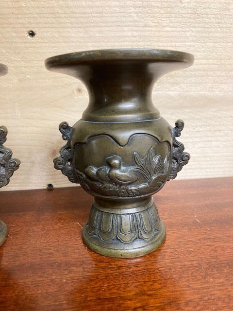 Pair Of Bronze Vases-photo-2