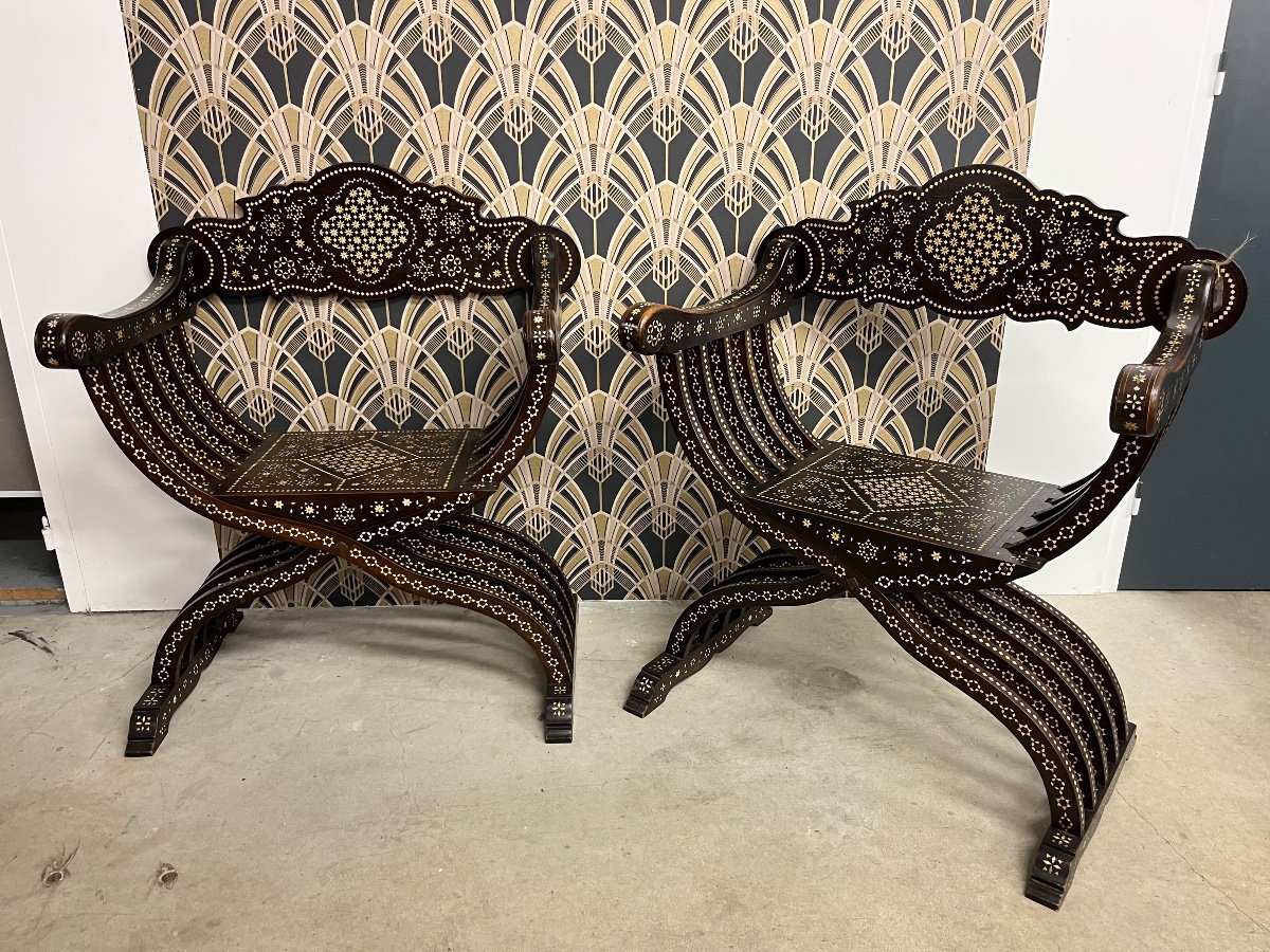 Pair Of Curule Armchairs