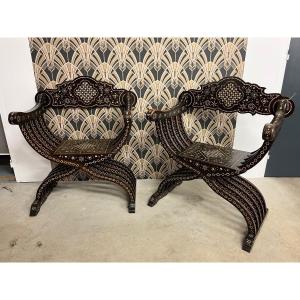 Pair Of Curule Armchairs