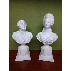 Louis XVI Et Marie Antoinette - Bustes En Porcelaine