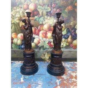 Pair Of Candlesticks By Mathurin Moreau