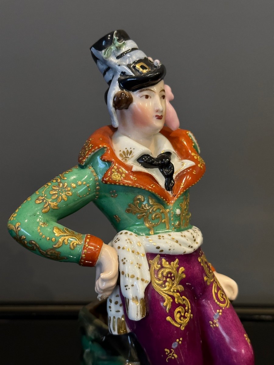 Subject Feather Holder In Porcelain Period 19th-photo-4