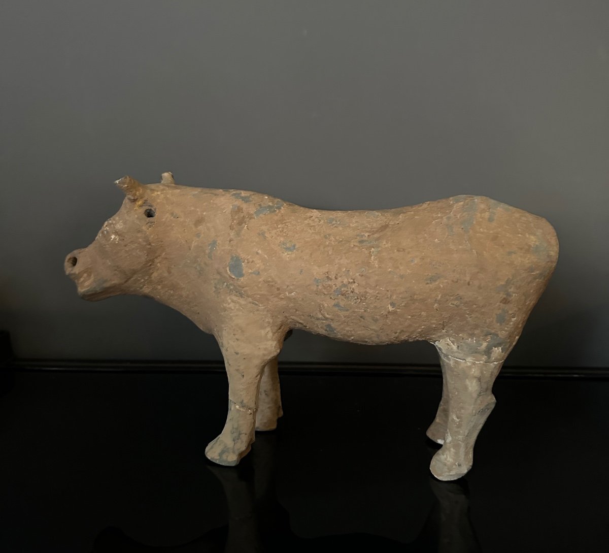 China - Han Period - Terracotta Buffalo Statuette (206 Bc - 220 Ad)-photo-2