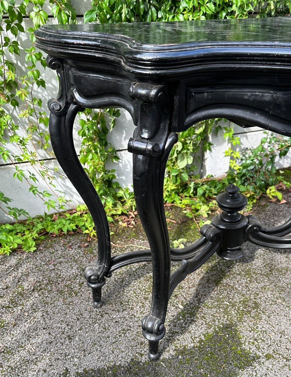 Console Game Table In Blackened Wood Napoleon III Period-photo-1