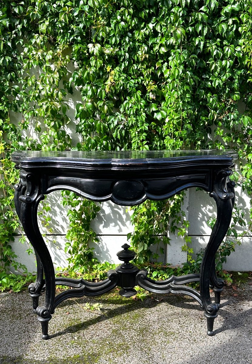 Console Game Table In Blackened Wood Napoleon III Period-photo-3