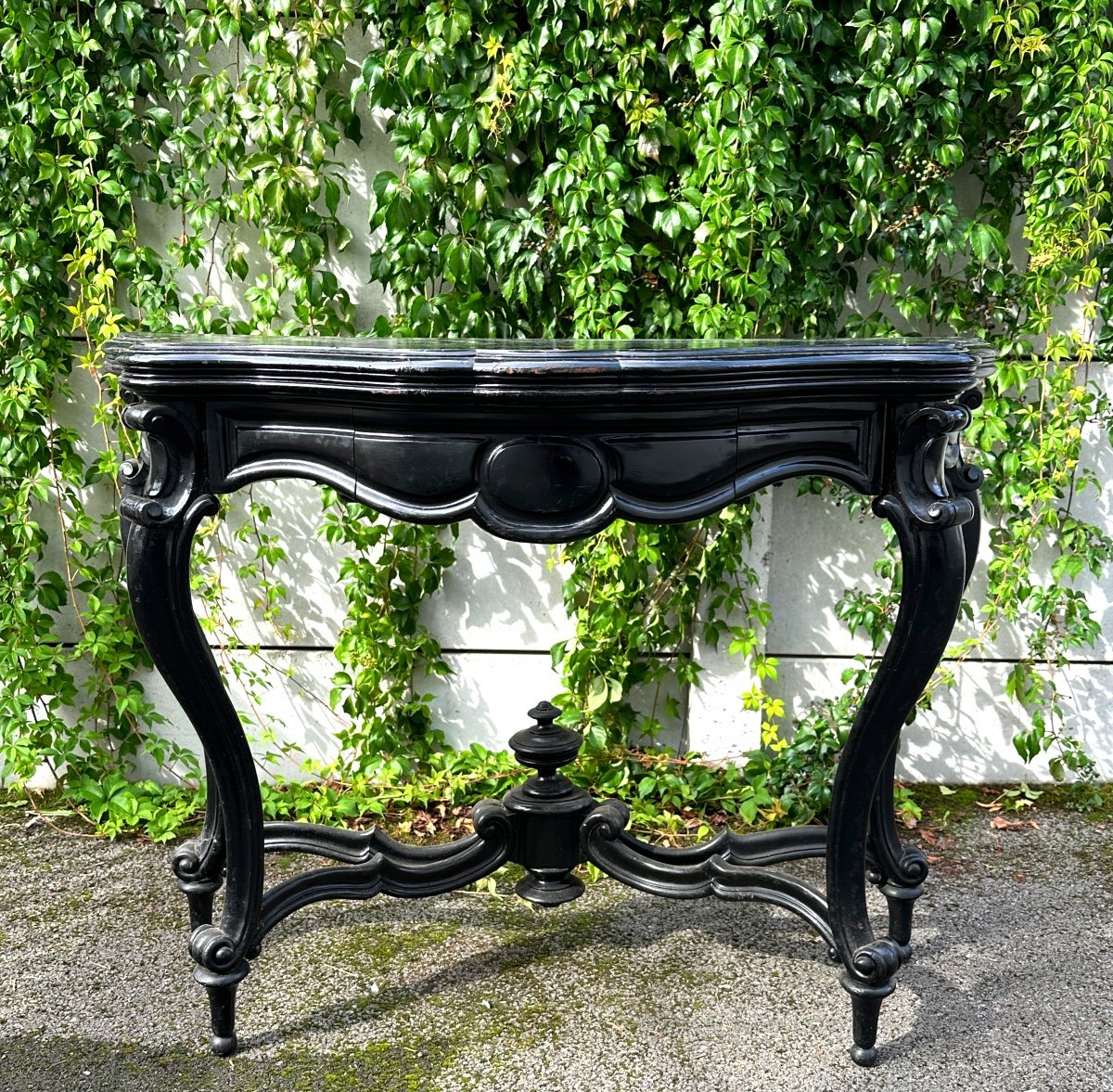 Console Game Table In Blackened Wood Napoleon III Period