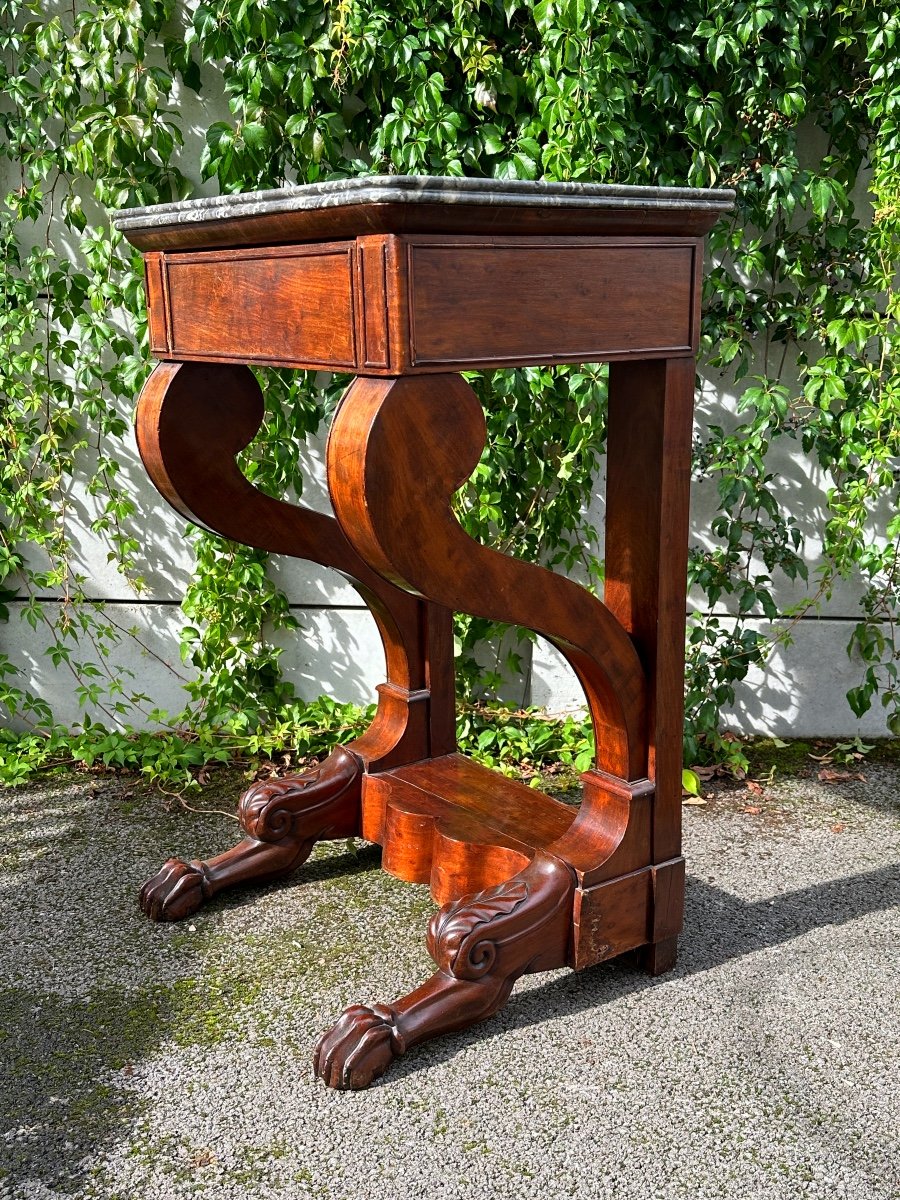 Petite Console En Acajou d'Epoque Restauration -photo-4