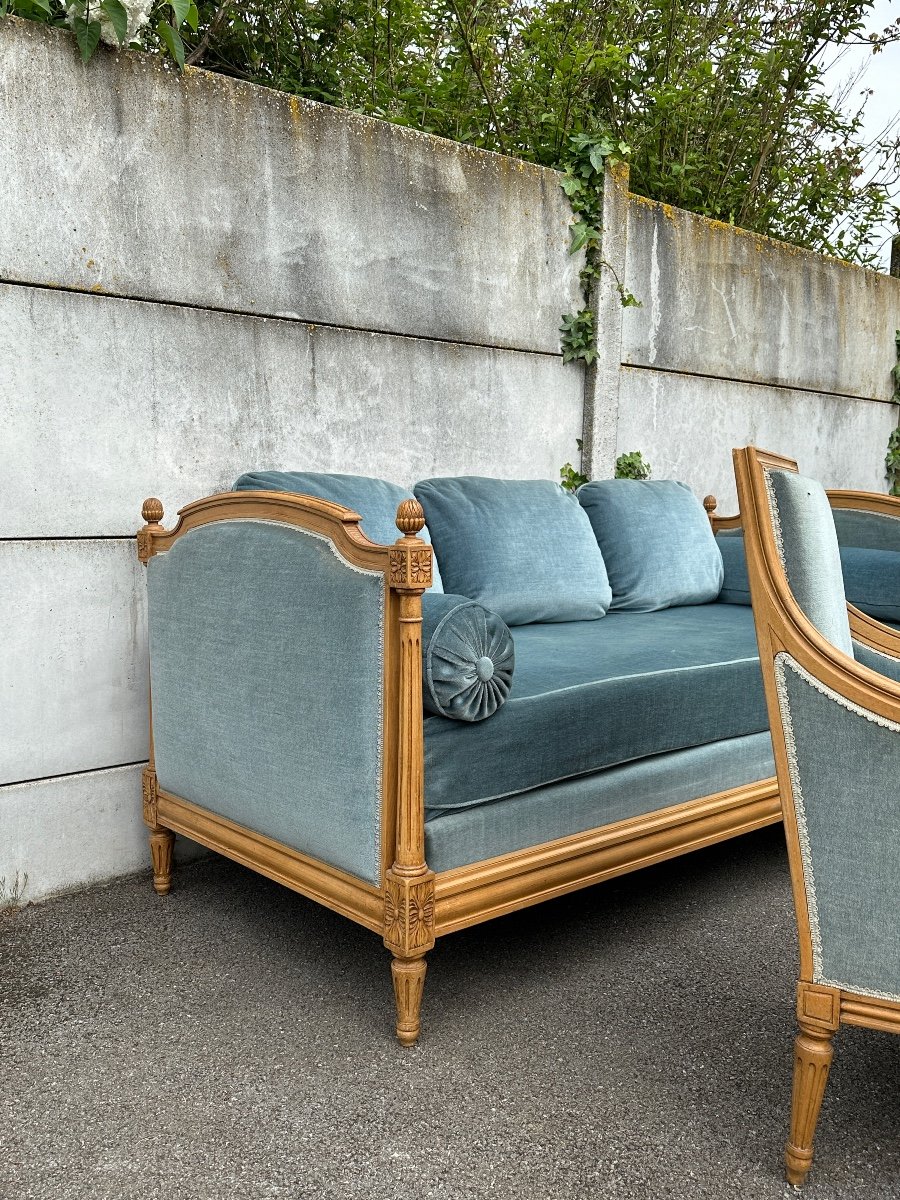 Louis XVI Style Living Room Furniture Around 1900-photo-5