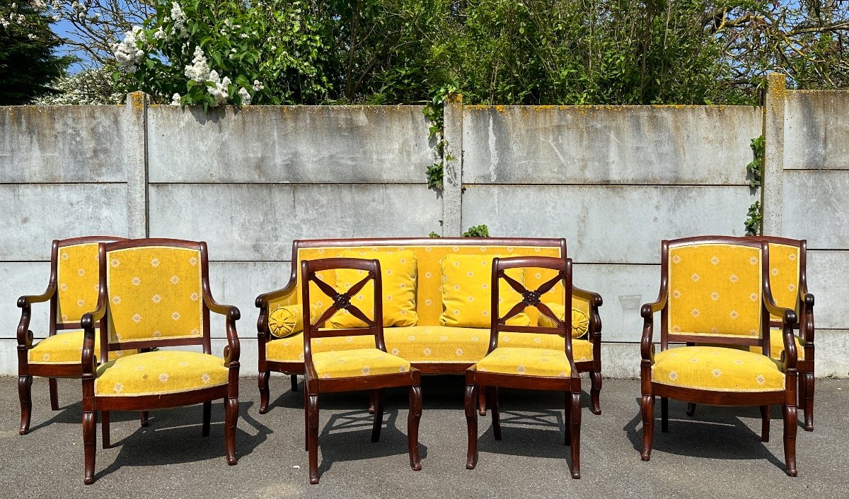 19th Century Empire Period Mahogany Living Room Furniture-photo-8