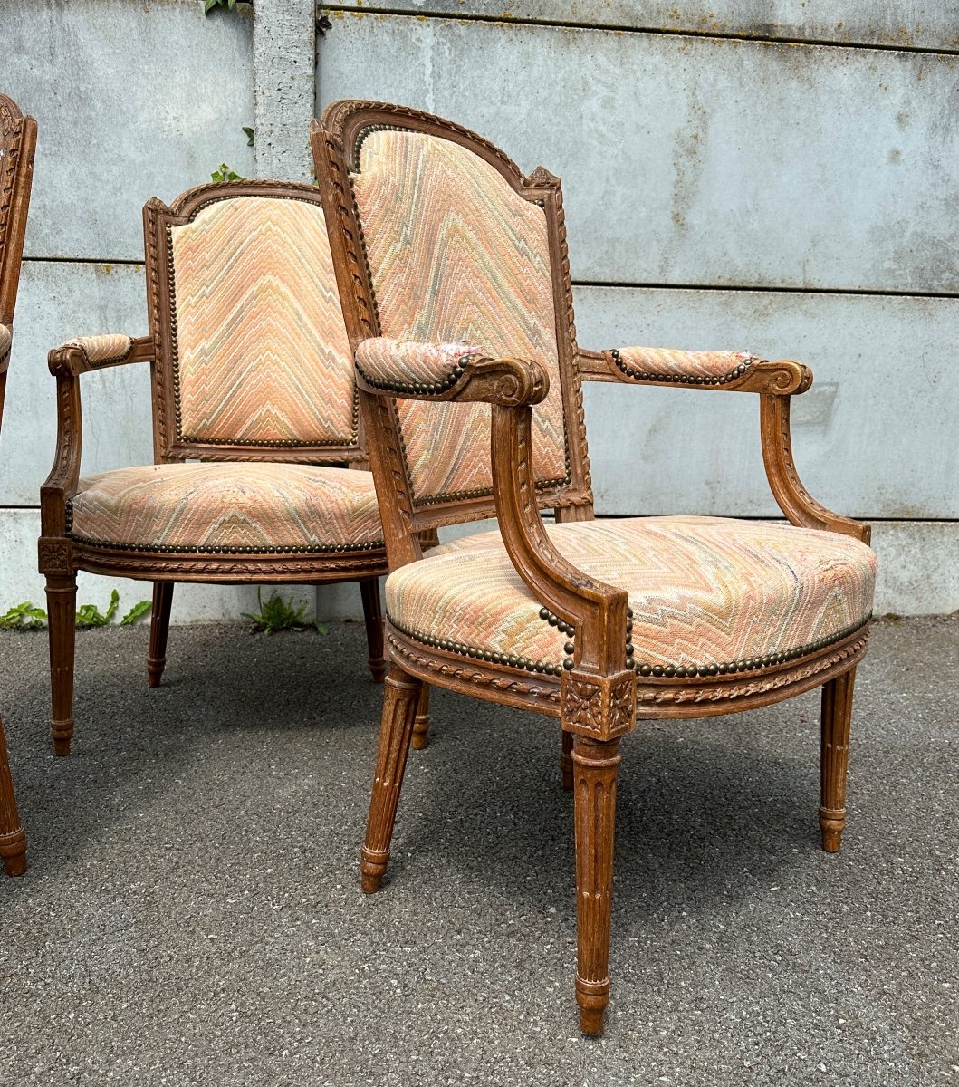 Suite De Trois Fauteuils d'Epoque Louis XVI XVIIIeme-photo-4