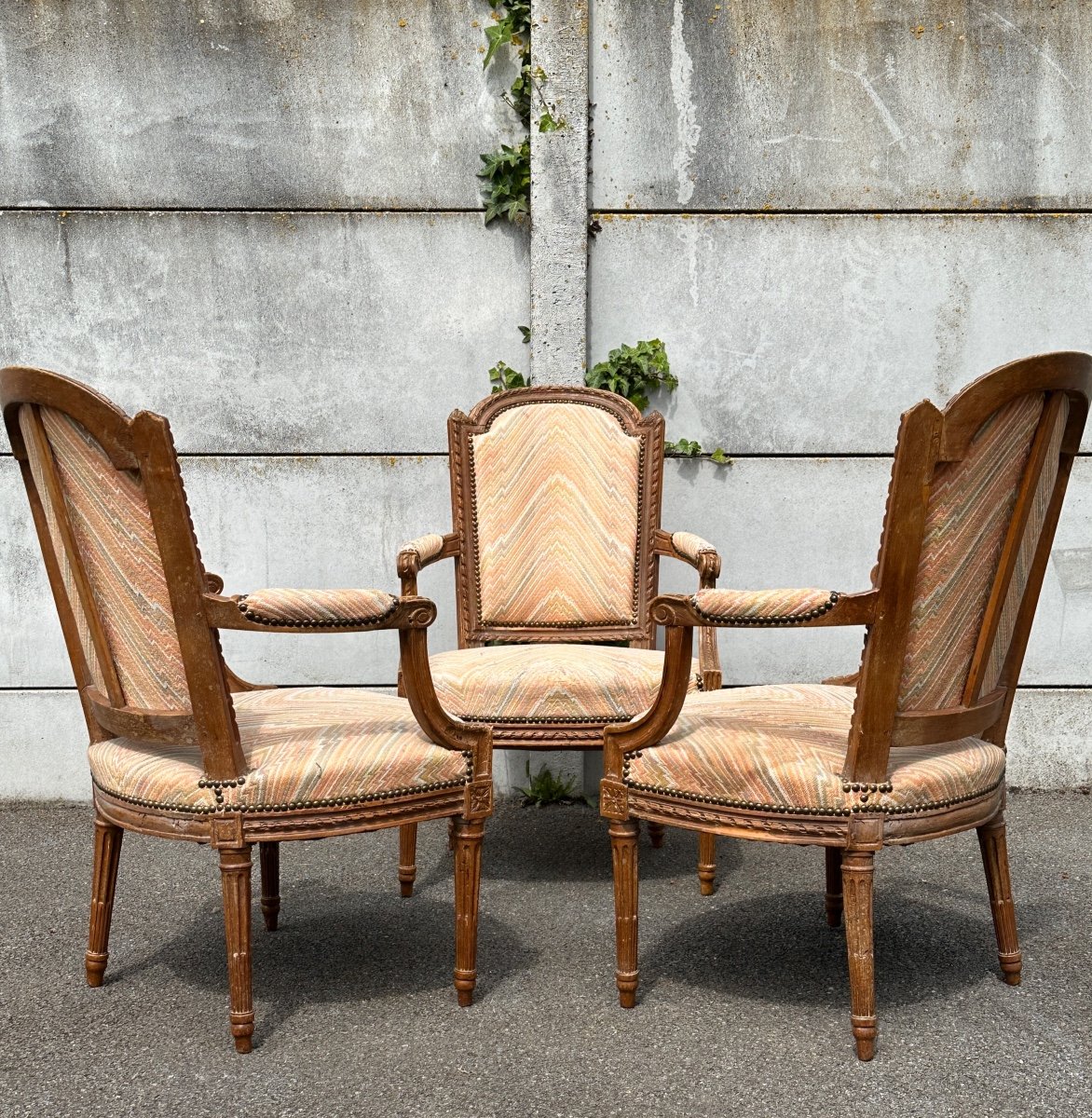 Suite Of Three Armchairs From Louis XVI XVIIIth Period-photo-2