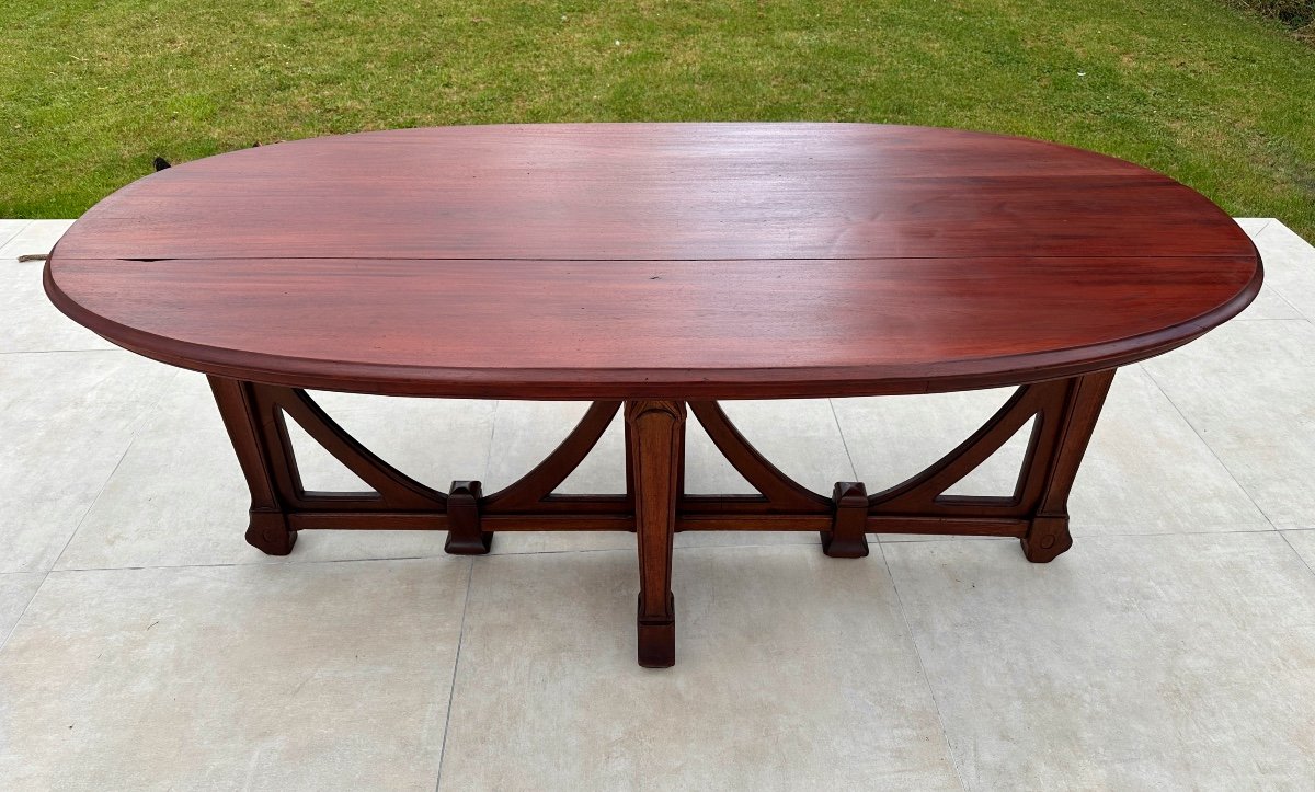 Samaritaine Paris Art Nouveau Mahogany Dining Table-photo-3