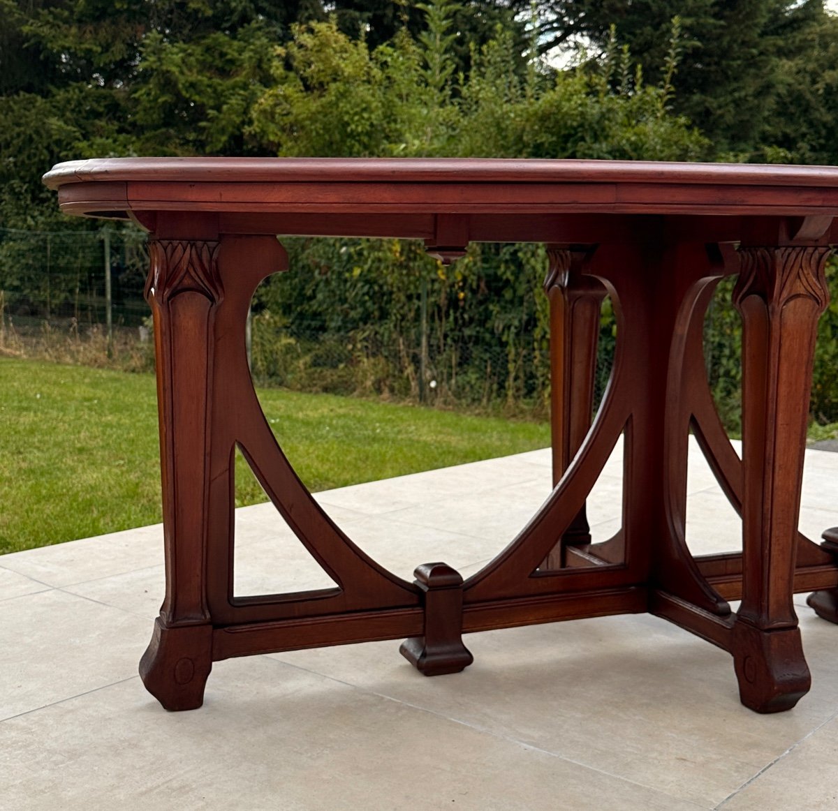 Samaritaine Paris Art Nouveau Mahogany Dining Table-photo-3