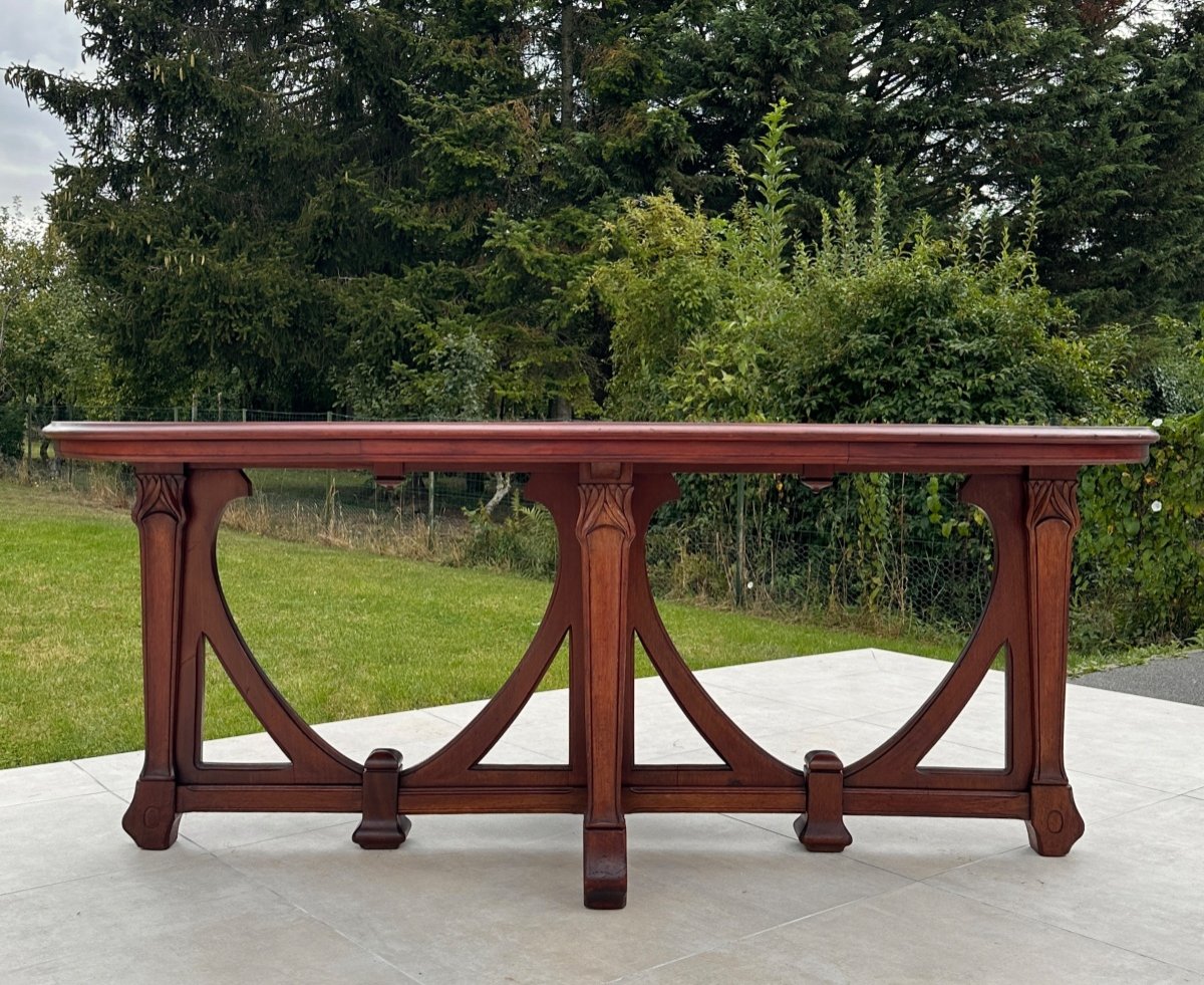 Samaritaine Paris Art Nouveau Mahogany Dining Table-photo-4