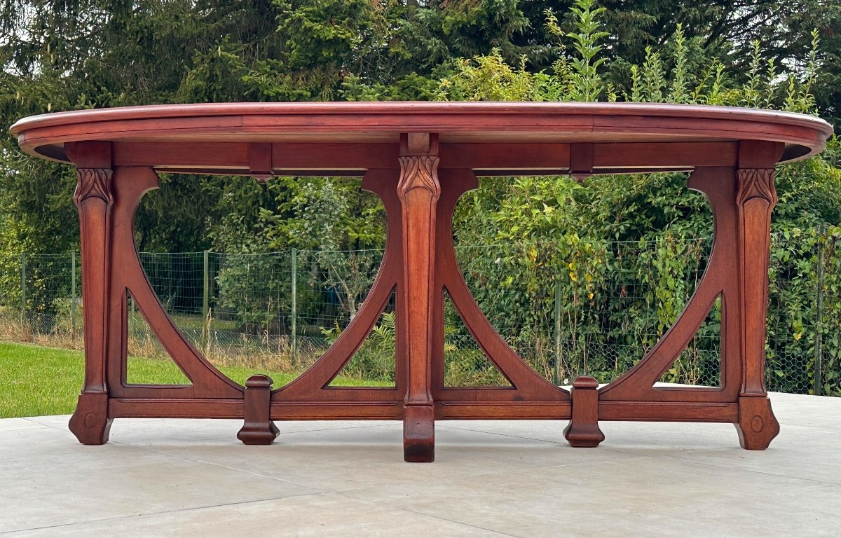 Table De Salle A Manger En Acajou d'Epoque Art Nouveau Samaritaine Paris