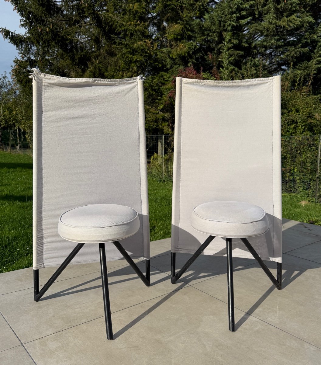 Philippe Starck, Rare Paire De Chaises Miss Wirt Circa 1982