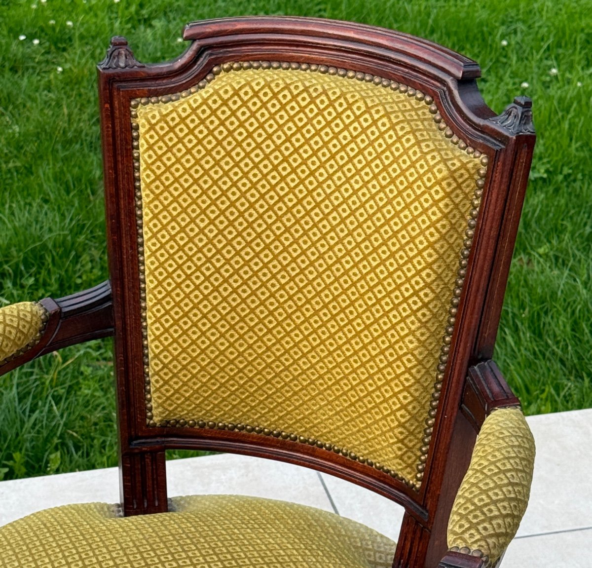 Paire De Fauteuils De Style Louis XVI Vers 1900-photo-3