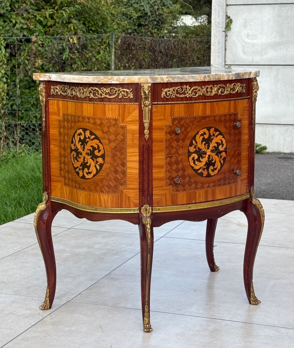 Transition Style Marquetry Chest Of Drawers Circa 1930-photo-2