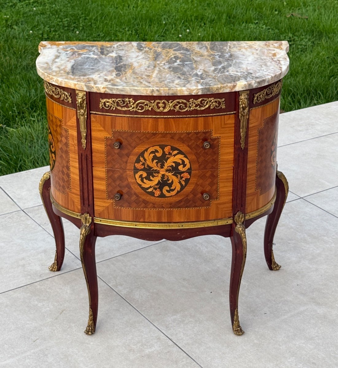 Transition Style Marquetry Chest Of Drawers Circa 1930-photo-3