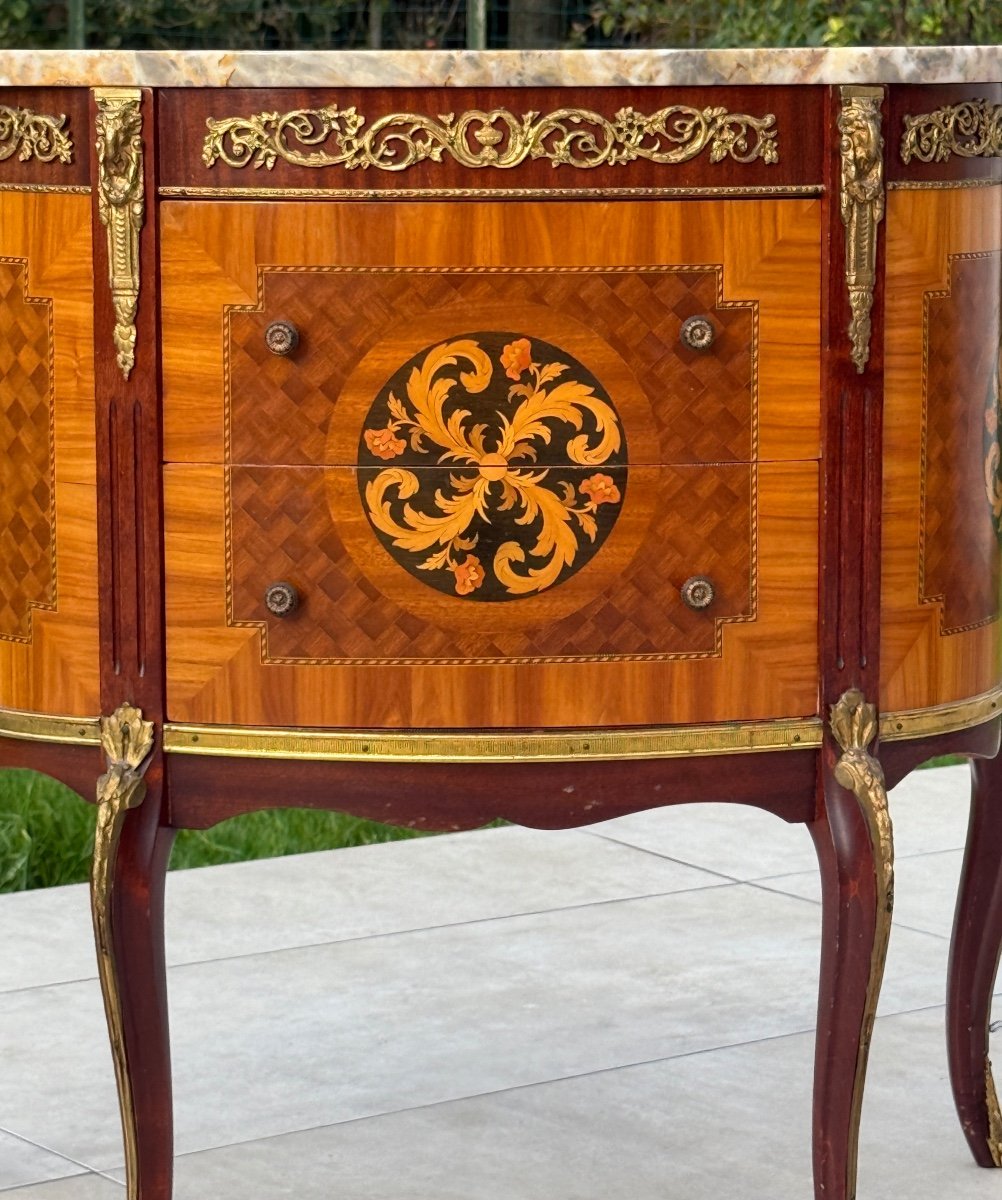 Transition Style Marquetry Chest Of Drawers Circa 1930-photo-4