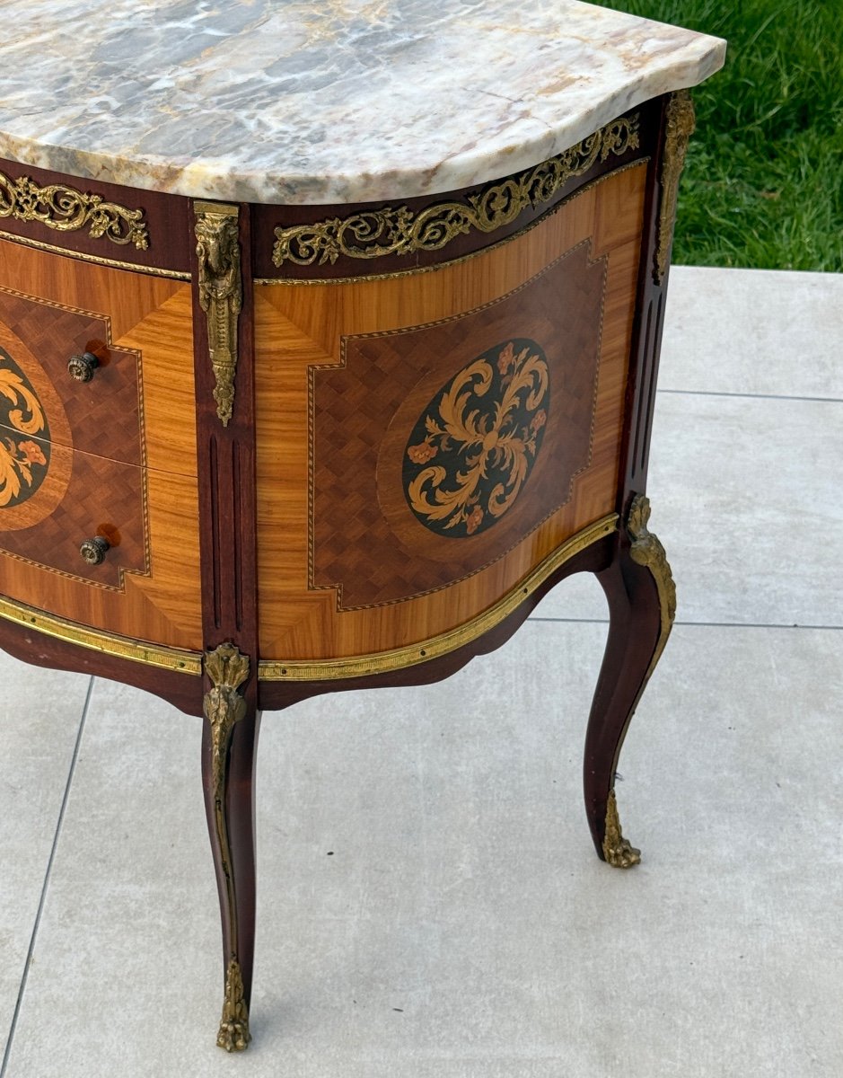 Transition Style Marquetry Chest Of Drawers Circa 1930-photo-1