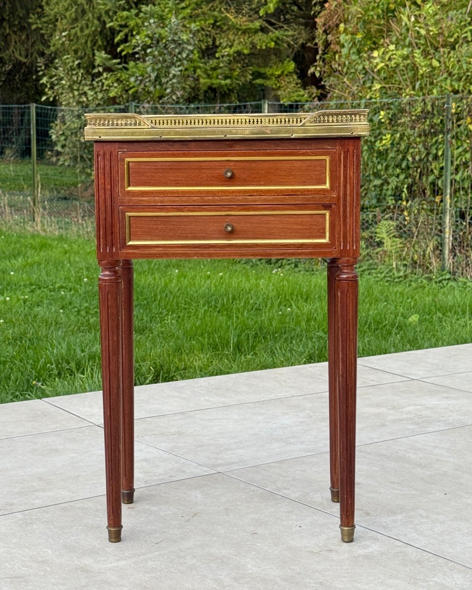 Louis XVI Style Mahogany Chiffonnière Writing Table Circa 1900-photo-2