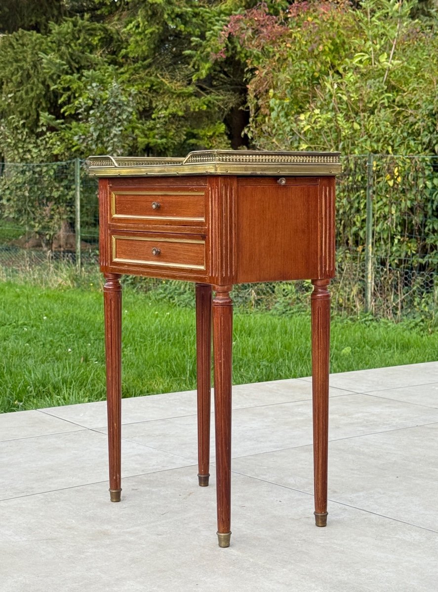 Louis XVI Style Mahogany Chiffonnière Writing Table Circa 1900-photo-2