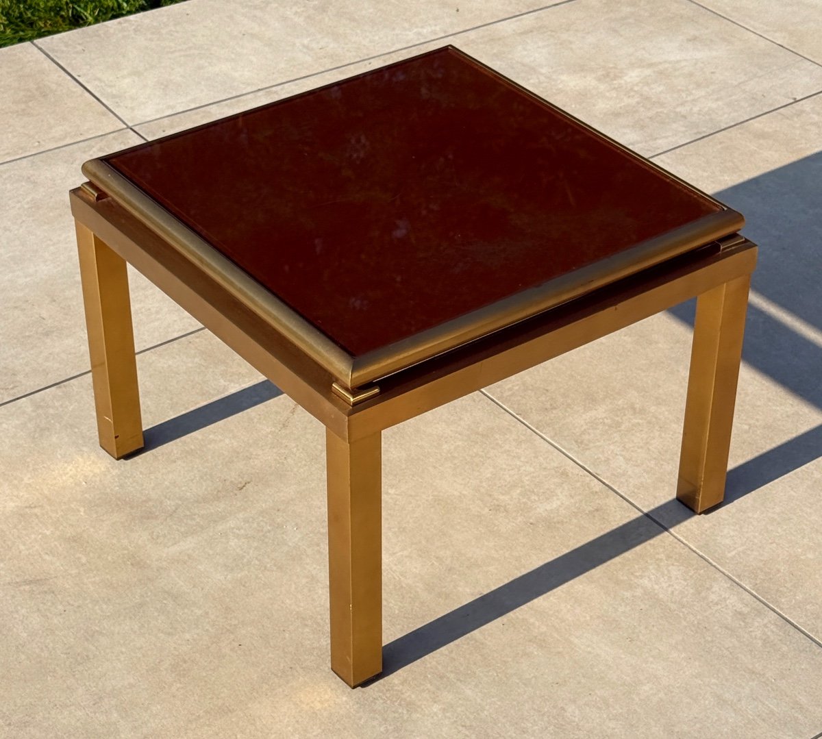 Maison Jansen, Gilt Brass Side Table Circa 1970