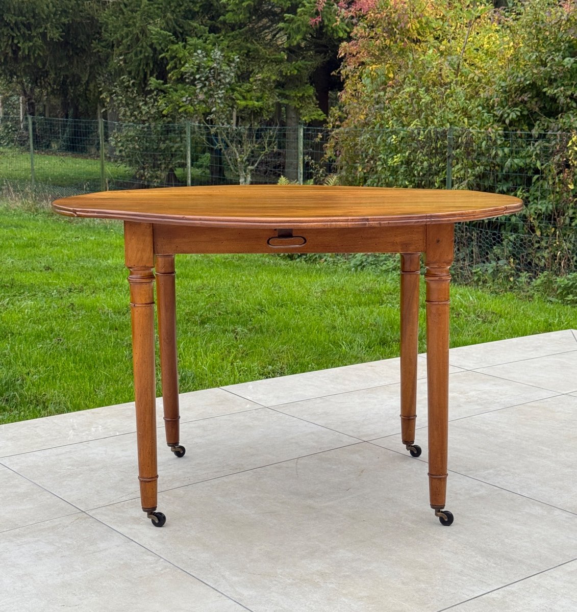 Extendable Walnut Table From The Directoire Period, Late 18th Century-photo-3