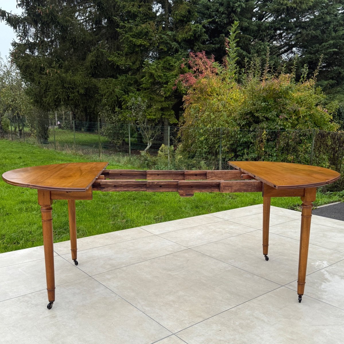 Extendable Walnut Table From The Directoire Period, Late 18th Century-photo-4