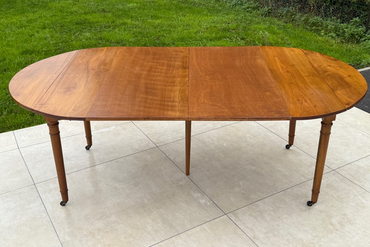 Extendable Walnut Table From The Directoire Period, Late 18th Century-photo-2